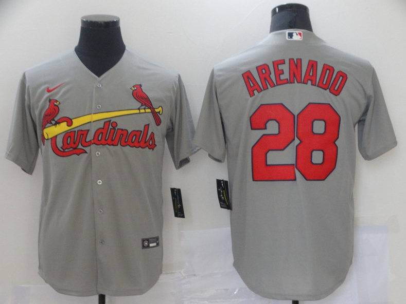 Men's St. Louis Cardinals #28 Nolan Arenado Grey Cool Base Stitched Jersey Men's St. Louis Cardinals #28 Nolan Arenado Grey Cool Base Stitched Jersey